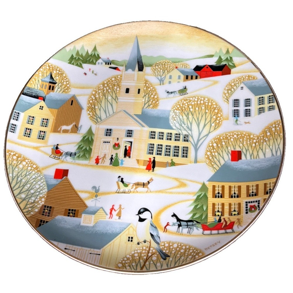 Betsey Bates Collector Plate Ceramic The Village Church 9.25" 1984 Vintage